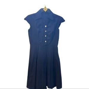 Denim Style Dress Lightweight Size Large Front Heart Buttons Summer Cap Sleeve